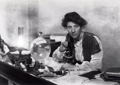Dr Marie Stopes in her laboratory, 1904. Photo Courtesy, Marie Stopes International